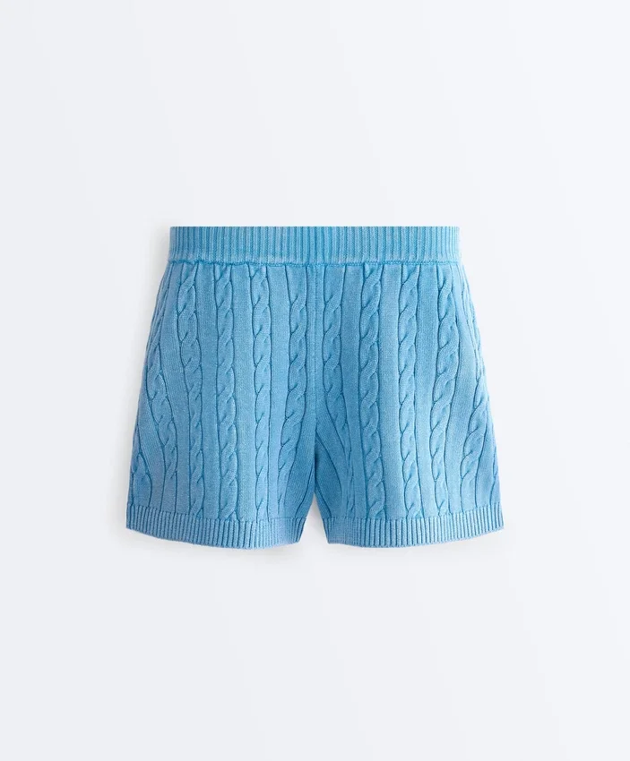 Washed Knit Cable Shorts Washed Knit Cable Shorts