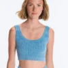 Washed Knit Crop Cable Strap T-Shirt Washed Knit Crop Cable Strap T-Shirt