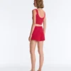 Washed Knit Crop Cable Strap T-Shirt Washed Knit Crop Cable Strap T-Shirt