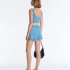 Washed Knit Crop Cable Strap T-Shirt Washed Knit Crop Cable Strap T-Shirt
