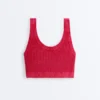 Washed Knit Crop Cable Strap T-Shirt Washed Knit Crop Cable Strap T-Shirt