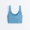 Washed Knit Crop Cable Strap T-Shirt Washed Knit Crop Cable Strap T-Shirt