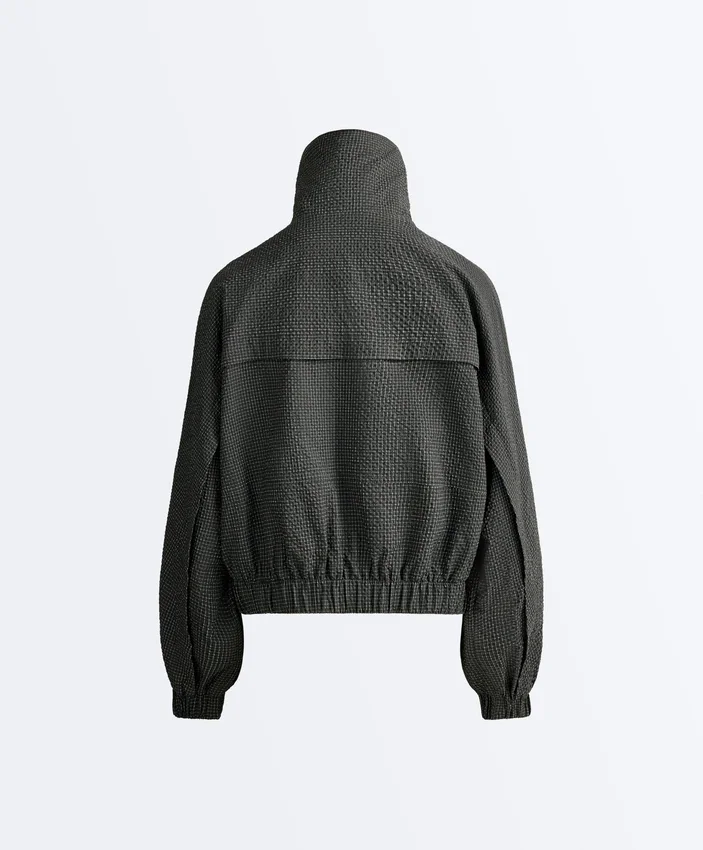 Water-Repellent Checked Nylon Track Jacket Water-Repellent Checked Nylon Track Jacket