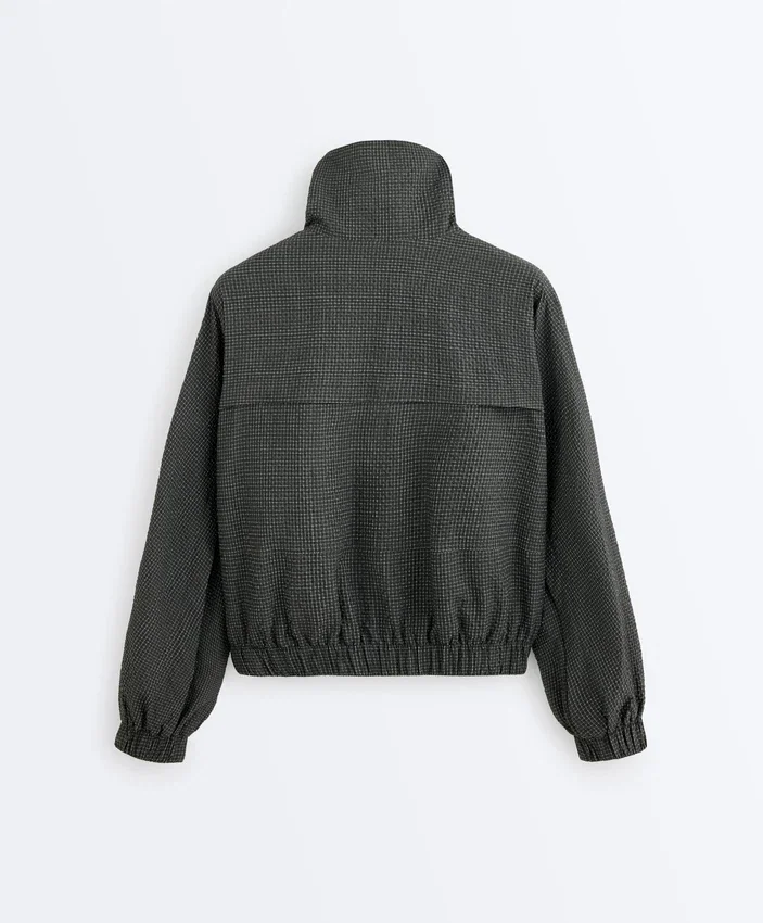 Water-Repellent Checked Nylon Track Jacket Water-Repellent Checked Nylon Track Jacket