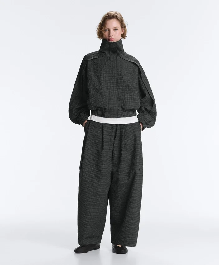 Water-Repellent Checked Nylon Track Jacket Water-Repellent Checked Nylon Track Jacket