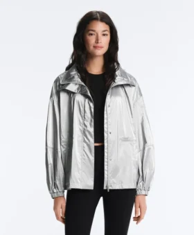 Water-Repellent Jacket with Metallic Effect