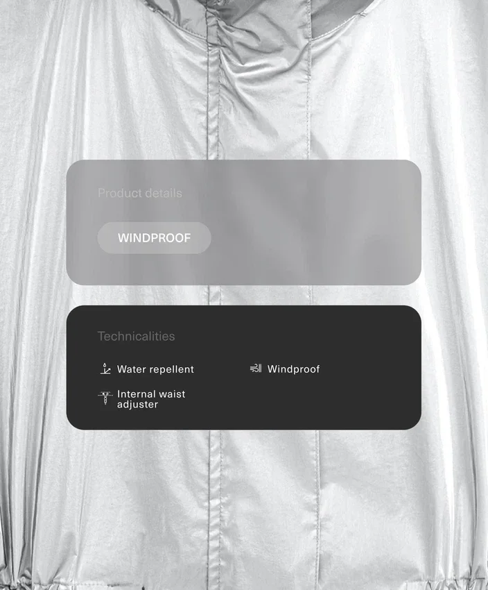 Water-Repellent Jacket with Metallic Effect Water-Repellent Jacket with Metallic Effect