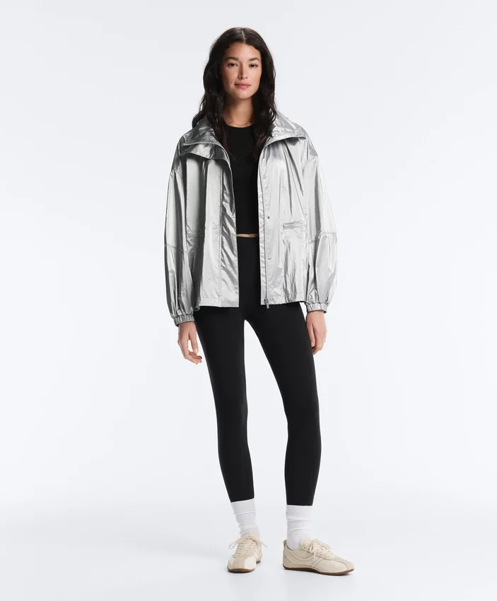 Water-Repellent Jacket with Metallic Effect Water-Repellent Jacket with Metallic Effect