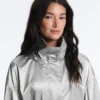 Water-Repellent Jacket with Metallic Effect Water-Repellent Jacket with Metallic Effect