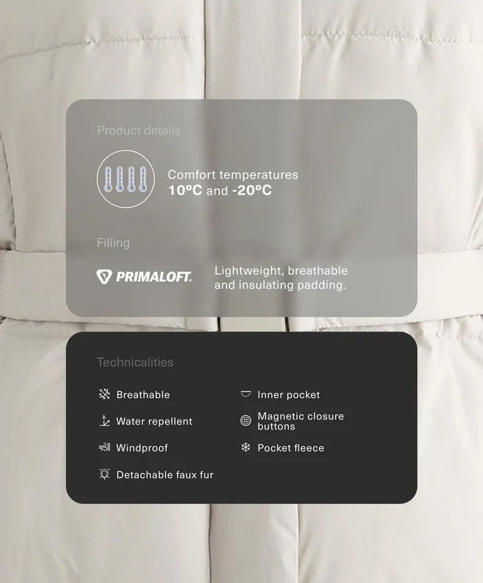 Water-Repellent Primaloft® Padded Midi Jacket Water-Repellent Primaloft® Padded Midi Jacket