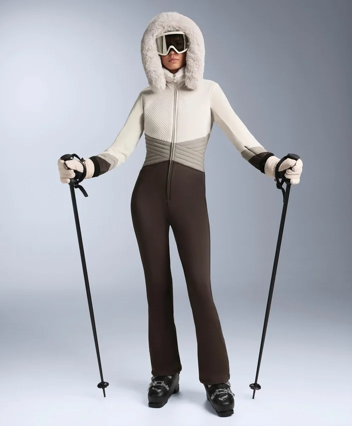 Water-Resistant Colour-Block Fitted Stretch Ski Jumpsuit Water-Resistant Colour-Block Fitted Stretch Ski Jumpsuit