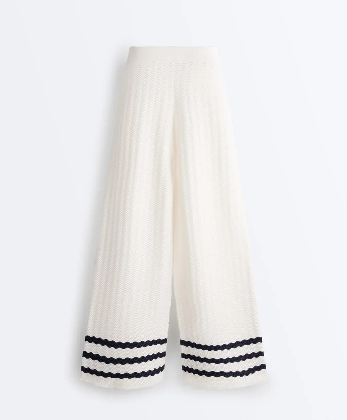Wave Knit Straight-Leg Trousers Wave Knit Straight-Leg Trousers