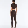 High-Rise Compressive Core Control Ankle-Length Leggings with Wave Detail High-Rise Compressive Core Control Ankle-Length Leggings with Wave Detail