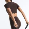 High-Rise Compressive Core Control Ankle-Length Leggings with Wave Detail High-Rise Compressive Core Control Ankle-Length Leggings with Wave Detail