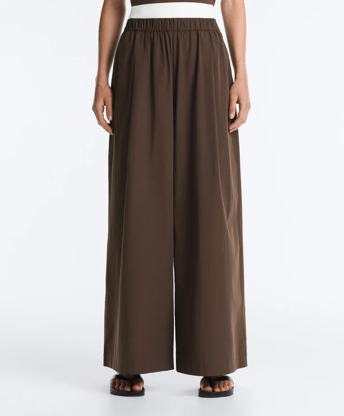 Wide-Leg 100% Cotton Poplin Trousers Wide-Leg 100% Cotton Poplin Trousers
