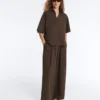 Wide-Leg 100% Cotton Poplin Trousers Wide-Leg 100% Cotton Poplin Trousers