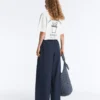 Wide-Leg 100% Cotton Poplin Trousers Wide-Leg 100% Cotton Poplin Trousers
