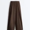 Wide-Leg 100% Cotton Poplin Trousers Wide-Leg 100% Cotton Poplin Trousers
