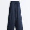 Wide-Leg 100% Cotton Poplin Trousers Wide-Leg 100% Cotton Poplin Trousers