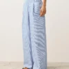 Wide-Leg Cotton Blend Striped Trousers Wide-Leg Cotton Blend Striped Trousers