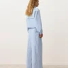 Wide-Leg Cotton Blend Striped Trousers Wide-Leg Cotton Blend Striped Trousers