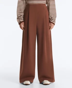 Wide-Leg High-Rise Cotton Piqué Trousers