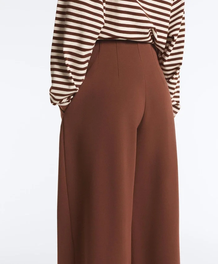 Wide-Leg High-Rise Cotton Piqué Trousers Wide-Leg High-Rise Cotton Piqué Trousers