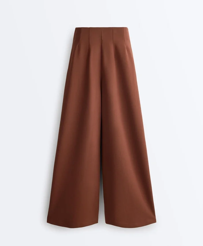 Wide-Leg High-Rise Cotton Piqué Trousers Wide-Leg High-Rise Cotton Piqué Trousers
