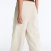Wide-Leg Piqué Pleat Trousers with Cotton Wide-Leg Piqué Pleat Trousers with Cotton