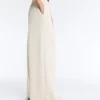 Wide-Leg Piqué Pleat Trousers with Cotton Wide-Leg Piqué Pleat Trousers with Cotton