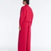 Wide-Leg Piqué Pleat Trousers with Cotton Wide-Leg Piqué Pleat Trousers with Cotton