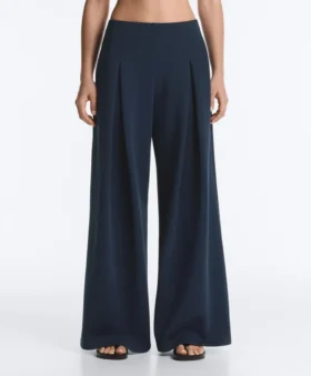 wide leg pique trousers with cotton 1 1 280x339 - Wide-Leg Pique Trousers with Cotton