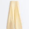 Wide-Leg Pique Trousers with Cotton Wide-Leg Pique Trousers with Cotton
