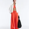 Wide-Leg Pleated Piqué Cotton Trousers Wide-Leg Pleated Piqué Cotton Trousers