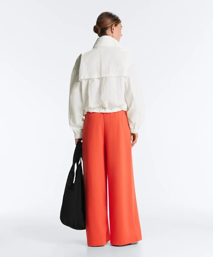 Wide-Leg Pleated Piqué Cotton Trousers Wide-Leg Pleated Piqué Cotton Trousers