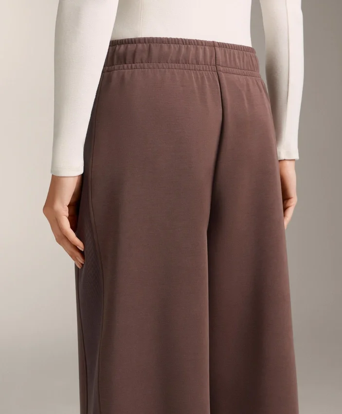 Wide-Leg Rib Straight Trousers with Brushed Modal Wide-Leg Rib Straight Trousers with Brushed Modal