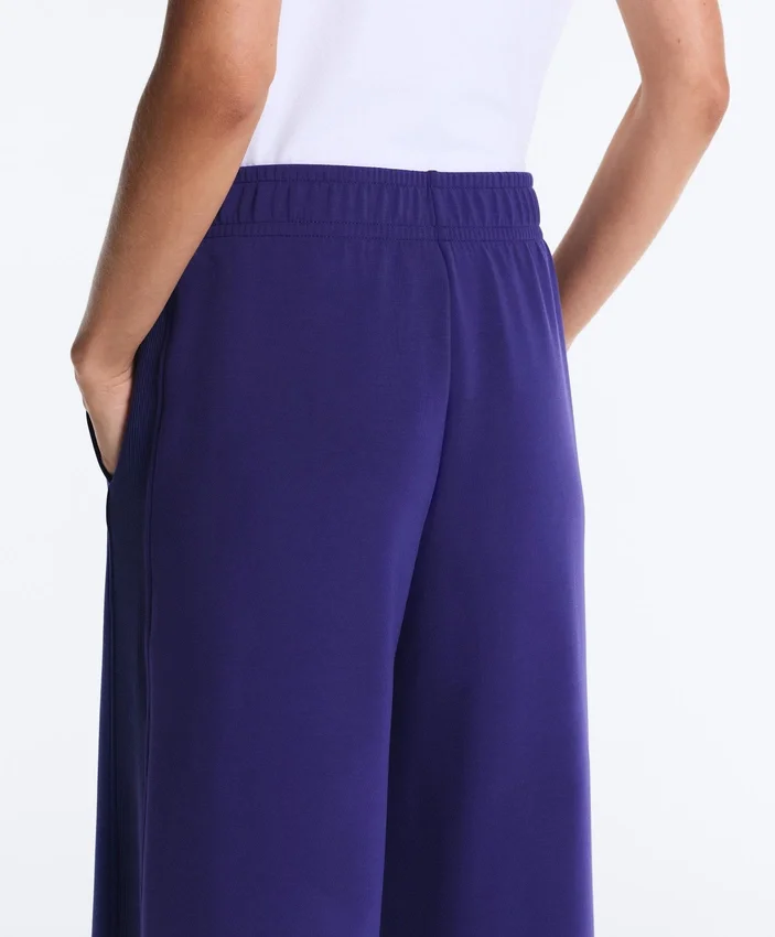 Wide-Leg Rib Straight Trousers with Brushed Modal Wide-Leg Rib Straight Trousers with Brushed Modal