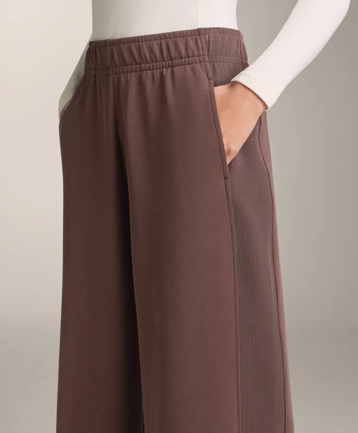 Wide-Leg Rib Straight Trousers with Brushed Modal Wide-Leg Rib Straight Trousers with Brushed Modal