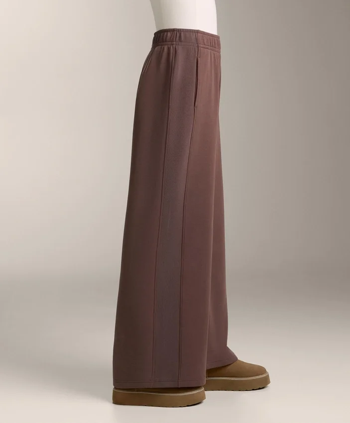 Wide-Leg Rib Straight Trousers with Brushed Modal Wide-Leg Rib Straight Trousers with Brushed Modal