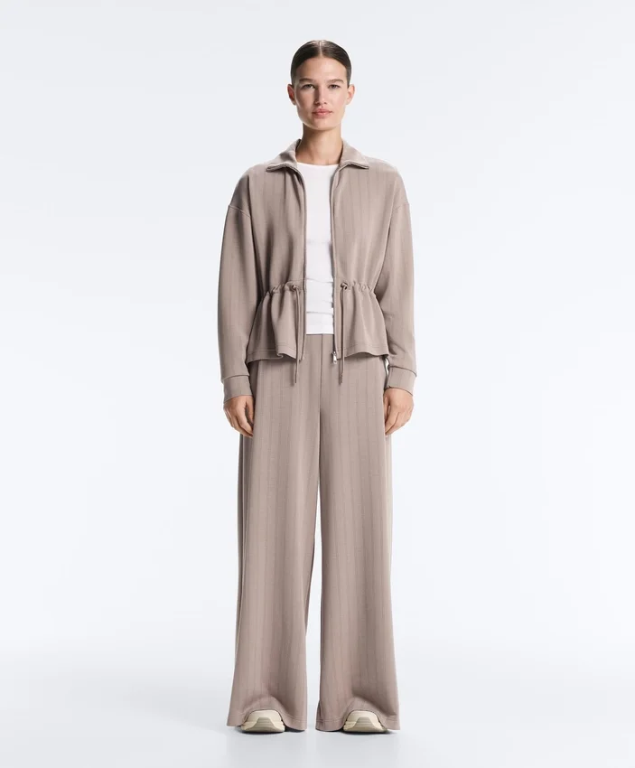 Wide-Leg Striped Trousers with Soft-Touch Modal Wide-Leg Striped Trousers with Soft-Touch Modal