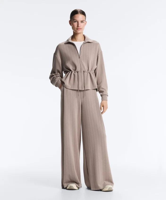 Wide-Leg Striped Trousers with Soft-Touch Modal Wide-Leg Striped Trousers with Soft-Touch Modal