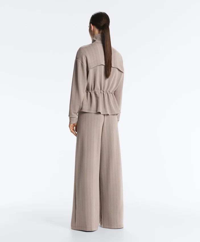 Wide-Leg Striped Trousers with Soft-Touch Modal Wide-Leg Striped Trousers with Soft-Touch Modal