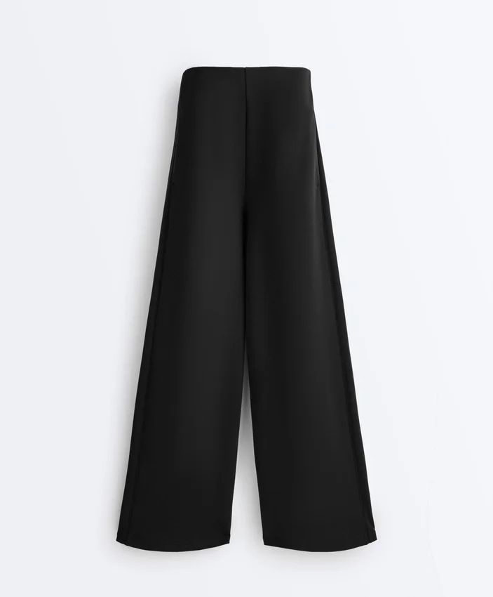 Wide-Leg Trousers with Soft-Touch Modal and Hemstitch Wide-Leg Trousers with Soft-Touch Modal and Hemstitch