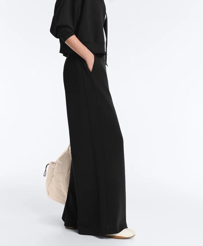 Wide-Leg Trousers with Soft-Touch Modal and Hemstitch Wide-Leg Trousers with Soft-Touch Modal and Hemstitch