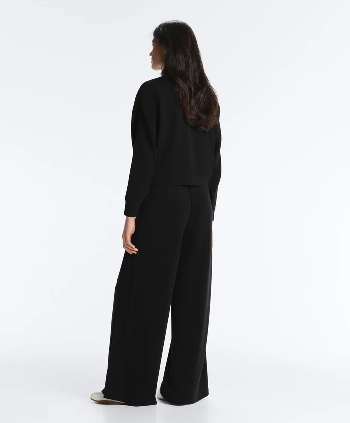 Wide-Leg Trousers with Soft-Touch Modal and Hemstitch Wide-Leg Trousers with Soft-Touch Modal and Hemstitch