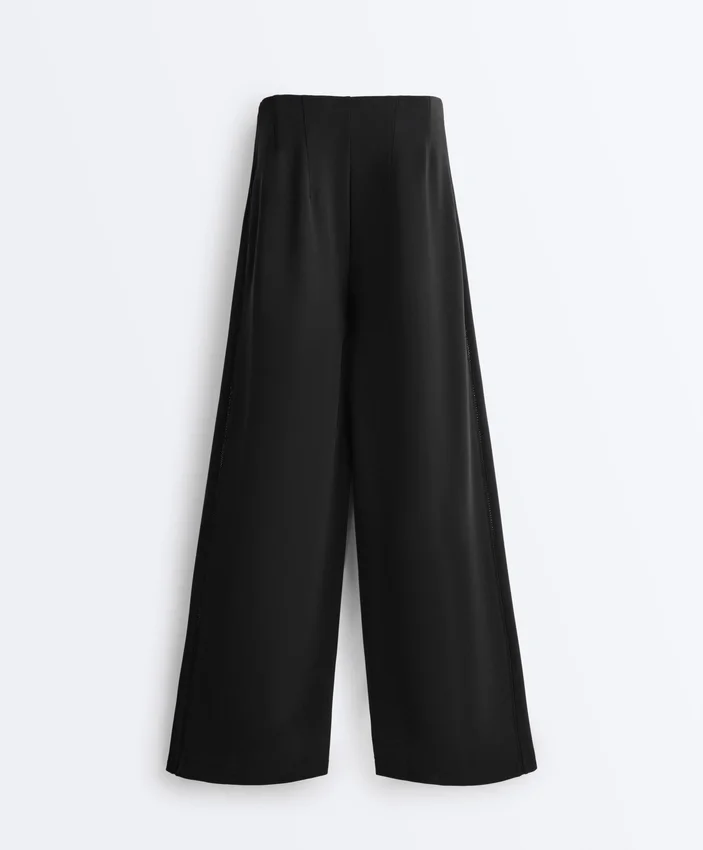 Wide-Leg Trousers with Soft-Touch Modal and Hemstitch Wide-Leg Trousers with Soft-Touch Modal and Hemstitch