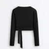 Wrap over Rib Cotton Blend T-Shirt Wrap over Rib Cotton Blend T-Shirt