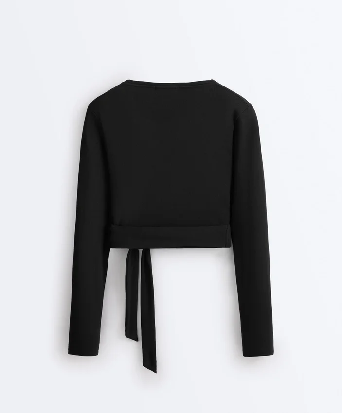 Wrap over Rib Cotton Blend T-Shirt Wrap over Rib Cotton Blend T-Shirt