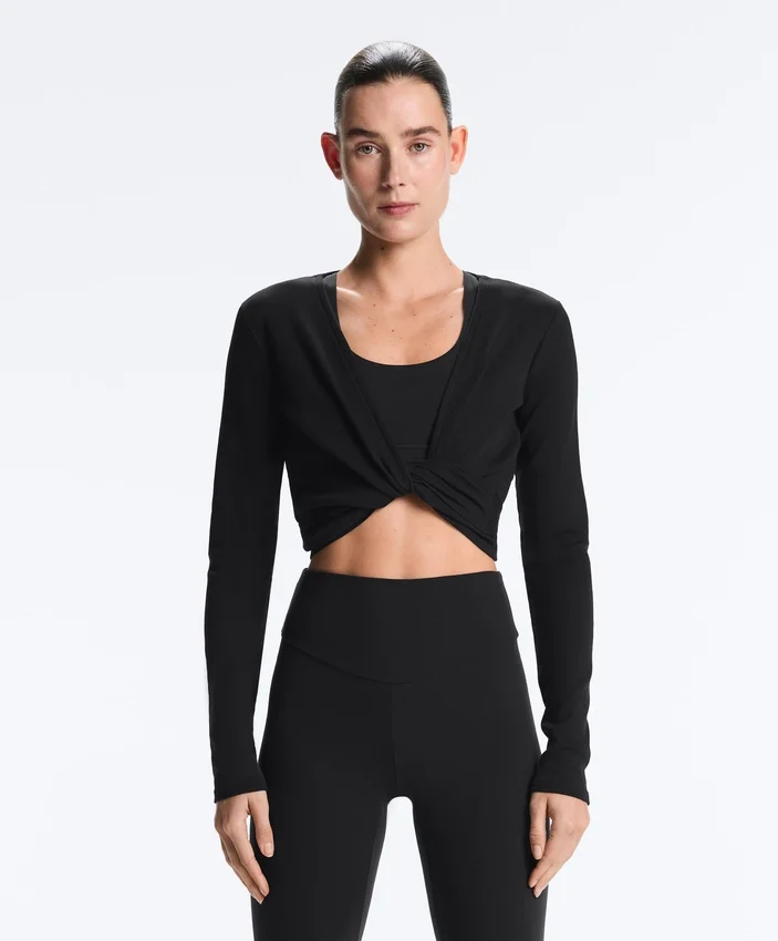 Wrap over Rib Cotton Blend T-Shirt Wrap over Rib Cotton Blend T-Shirt