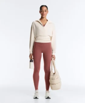 Wrap Polo Neck Sweatshirt with Soft-Touch Modal